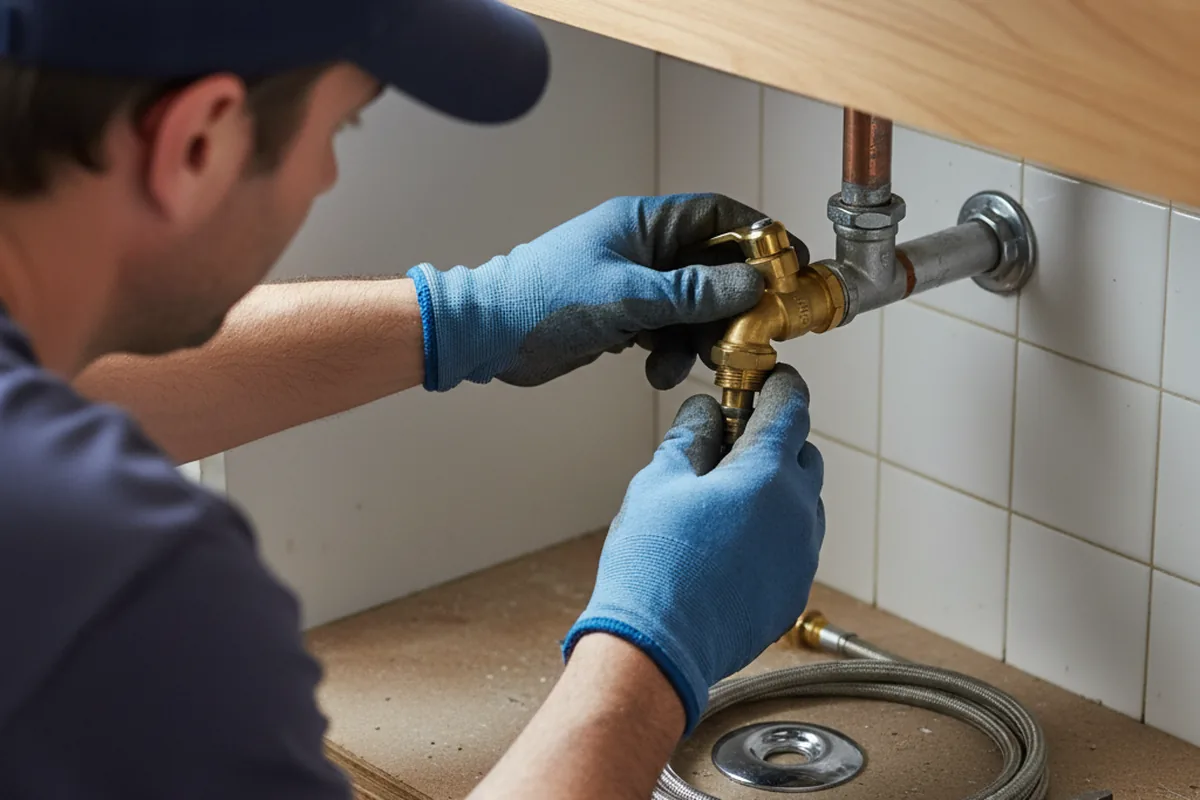 Shutoff valve and fitting work during Faucet and Fixture Repair in Minooka